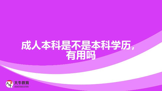 成人本科是不是本科學(xué)歷，有用嗎