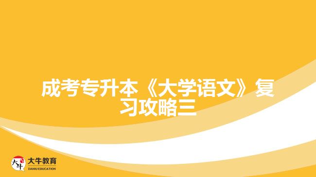 成考專升本《大學語文》復習攻略三