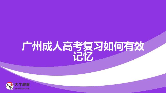 廣州成人高考復(fù)習如何有效記憶
