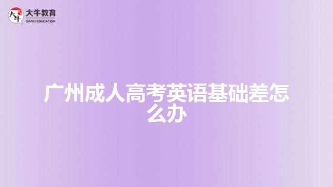 廣州成人高考英語基礎差怎么辦