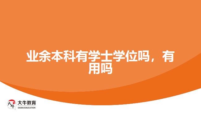 業(yè)余本科有學(xué)士學(xué)位嗎，有用嗎