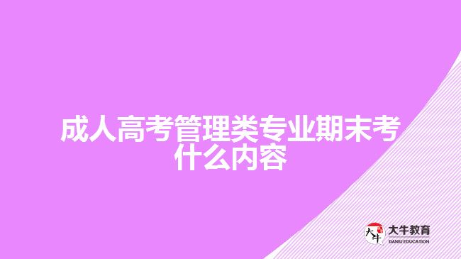 成人高考管理類專業(yè)期末考什么內容