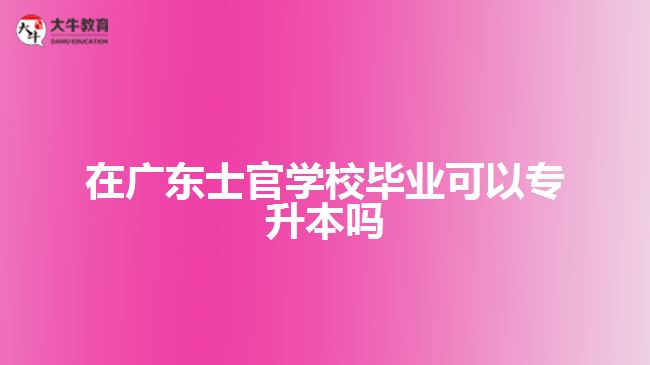 在廣東士官學(xué)校畢業(yè)可以專(zhuān)升本嗎