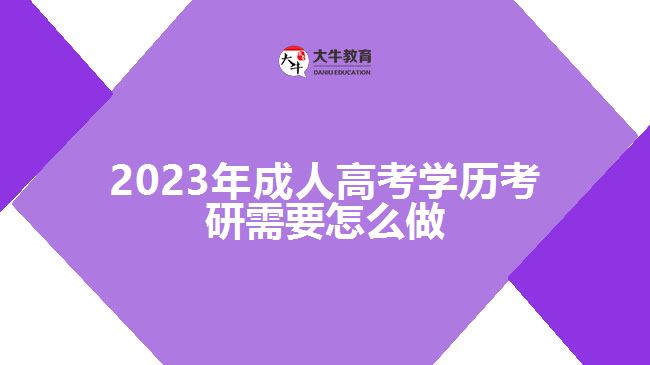 2023年成人高考學歷考研需要怎么做