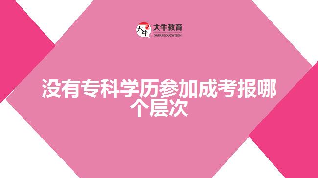 沒有?？茖W歷參加成考報哪個層次