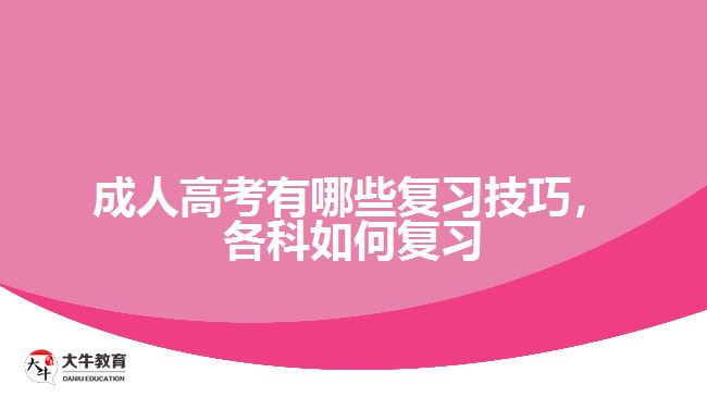 成人高考有哪些復(fù)習(xí)技巧，各科如何復(fù)習(xí)