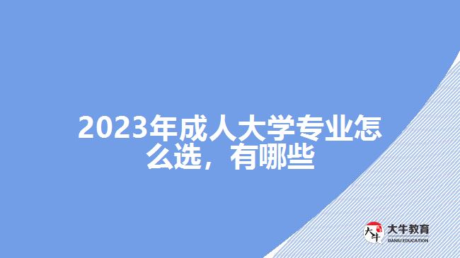 2023年成人大學(xué)專業(yè)怎么選，有哪些