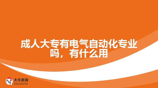 成人大專有電氣自動化專業(yè)嗎，有什么用