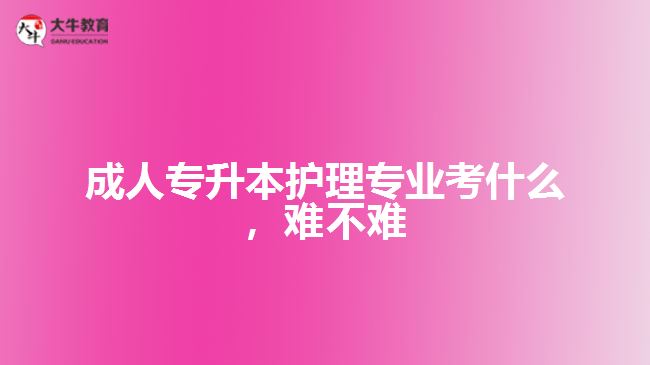 成人專升本護理專業(yè)考什么，難不難