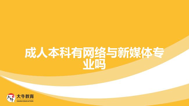 成人本科有網絡與新媒體專業(yè)嗎