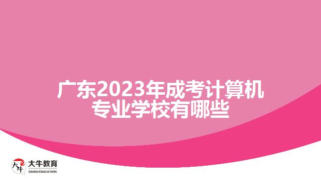 廣東2023年成考計算機(jī)專業(yè)學(xué)校有哪些