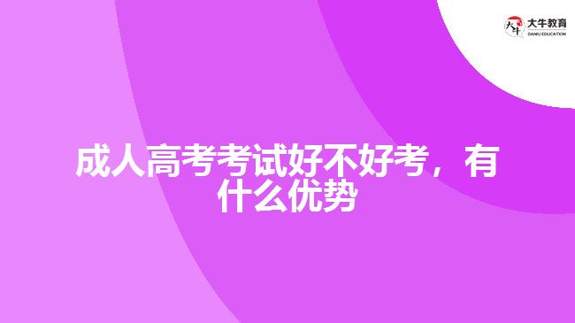 成人高考考試好不好考，有什么優(yōu)勢(shì)