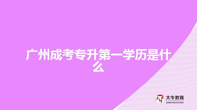 廣州成考專升第一學歷是什么