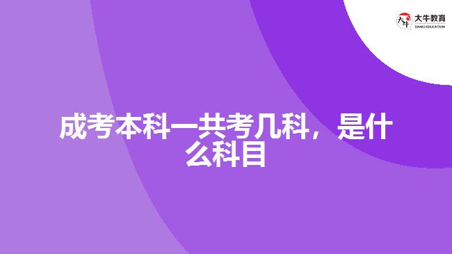 成考本科一共考幾科，是什么科目