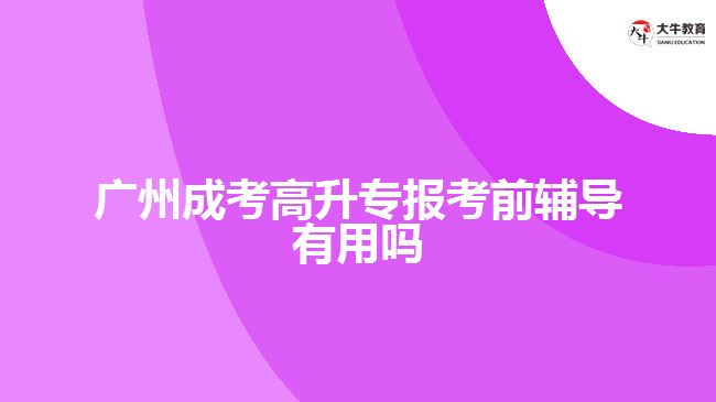 廣州成考高升專報考前輔導(dǎo)有用嗎