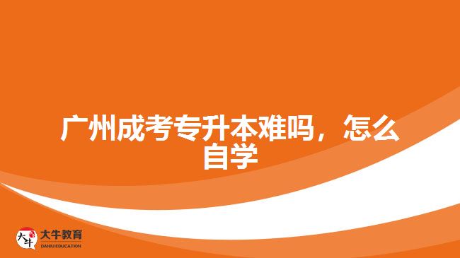 廣州成考專升本難嗎，怎么自學(xué)