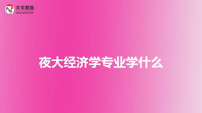 夜大經(jīng)濟(jì)學(xué)專(zhuān)業(yè)學(xué)什么