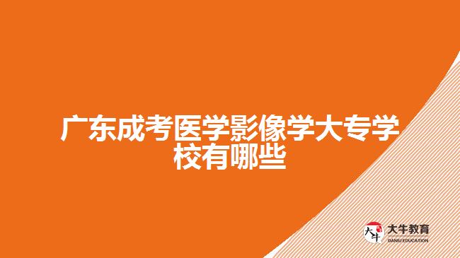 廣東成考醫(yī)學影像學大專學校有哪些