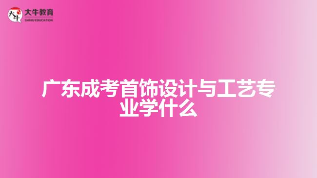 廣東成考首飾設計與工藝專業(yè)學什么