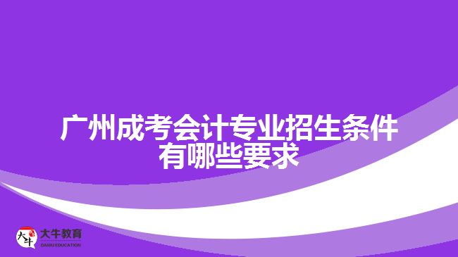 廣州成考會(huì)計(jì)專(zhuān)業(yè)招生條件有哪些要求