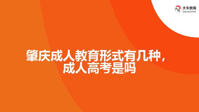 肇慶成人教育形式有幾種，成人高考是嗎