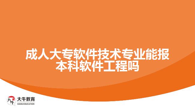 成人大專軟件技術(shù)專業(yè)能報本科軟件工程嗎