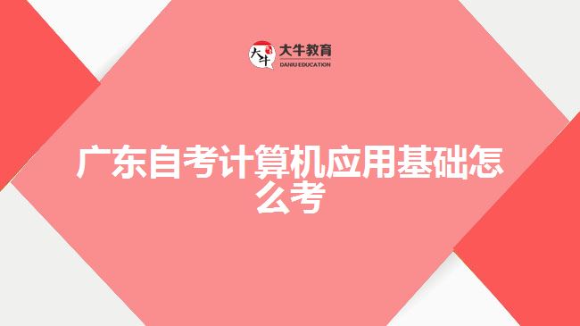廣東自考計算機應(yīng)用基礎(chǔ)怎么考