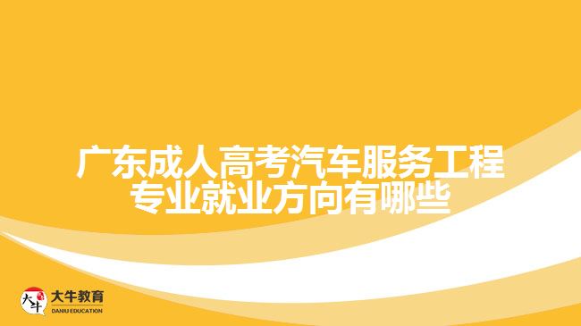 廣東成人高考汽車服務工程專業(yè)就業(yè)方向有哪些