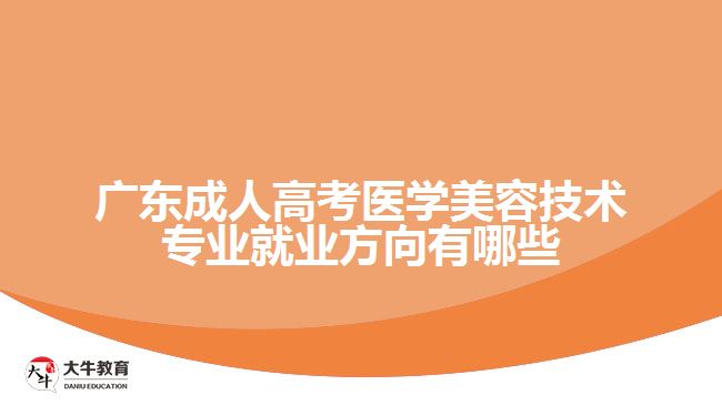 廣東成人高考醫(yī)學美容技術專業(yè)就業(yè)方向有哪些
