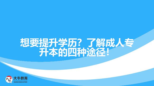 想要提升學歷？了解成人專升本的四種途徑！