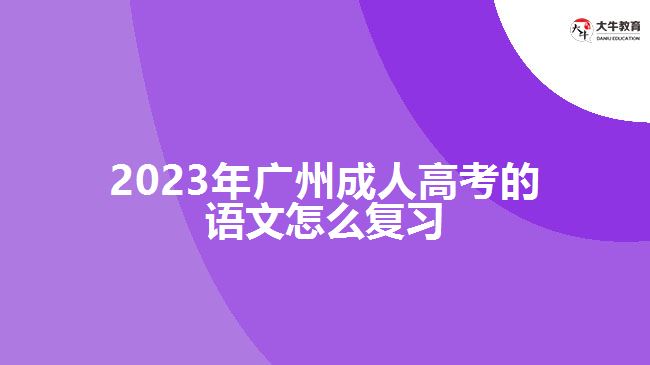 2023年廣州成人高考的語(yǔ)文怎么復(fù)習(xí)