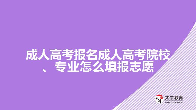 成人高考報(bào)名成人高考院校、專業(yè)怎么填報(bào)志愿