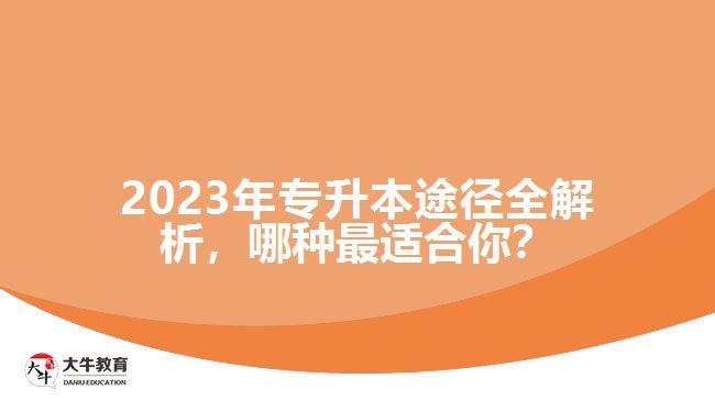 2023年專升本途徑全解析，哪種最適合你？