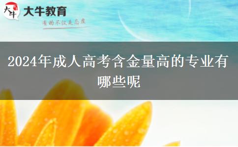 2024年成人高考含金量高的專(zhuān)業(yè)有哪些呢