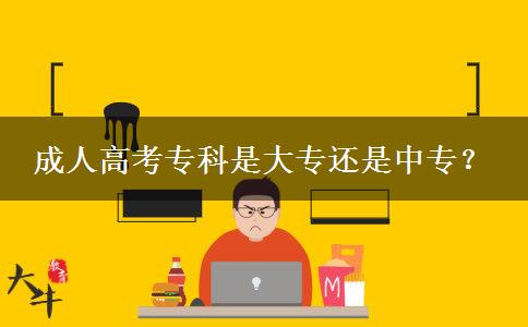 成人高考?？剖谴髮＿€是中專？