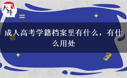 成人高考學籍檔案里有什么，有什么用處
