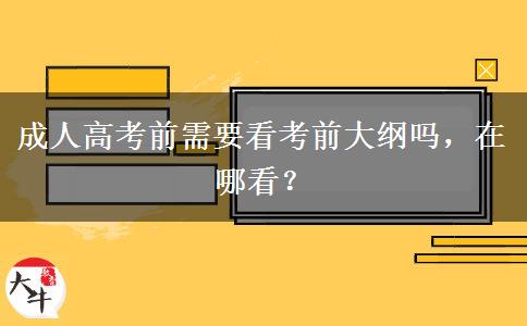 成人高考前需要看考前大綱嗎，在哪看？