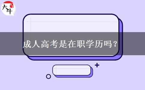 成人高考是在職學(xué)歷嗎？