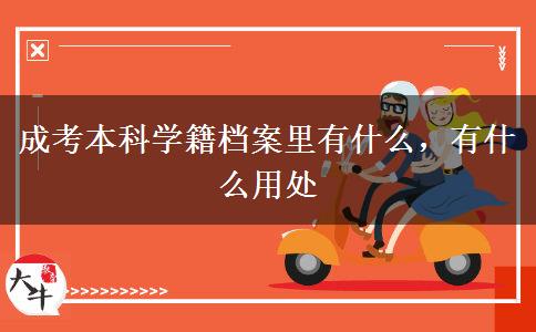 成考本科學(xué)籍檔案里有什么，有什么用處