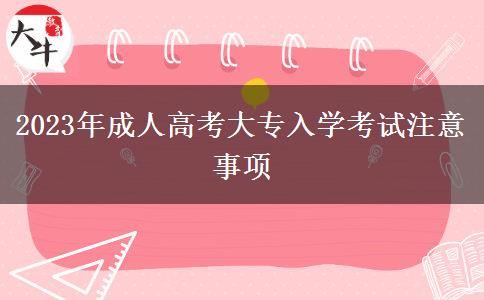 2023年成人高考大專(zhuān)入學(xué)考試注意事項(xiàng)
