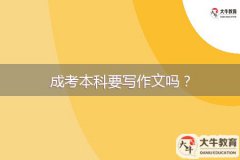 成考本科要寫作文嗎？