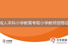 成人本科小學教育可以考取小學教師資格證嗎