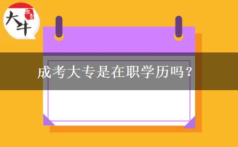 成考大專(zhuān)是在職學(xué)歷嗎？