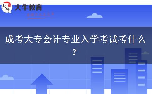 成考大專(zhuān)會(huì)計(jì)專(zhuān)業(yè)入學(xué)考試考什么？