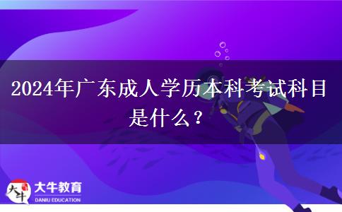 2024年廣東成人學歷本科考試科目是什么？