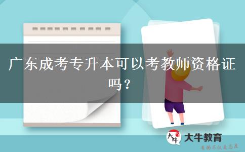廣東成考專升本可以考教師資格證嗎？