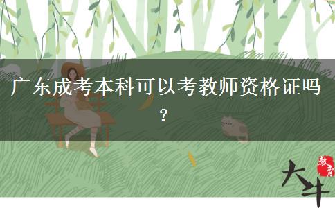 廣東成考本科可以考教師資格證嗎？