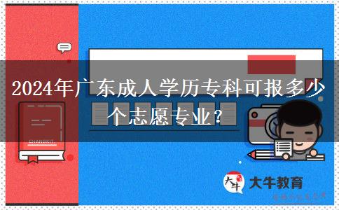 2024年廣東成人學(xué)歷?？瓶蓤?bào)多少個(gè)志愿專業(yè)？