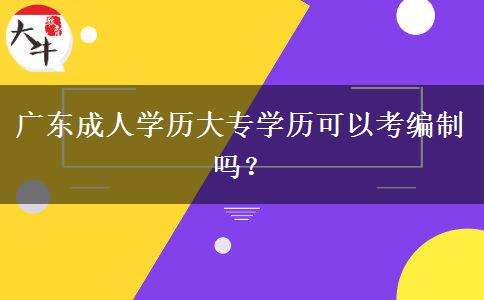 廣東成人學(xué)歷大專學(xué)歷可以考編制嗎？