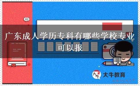 廣東成人學(xué)歷專科有哪些學(xué)校專業(yè)可以報